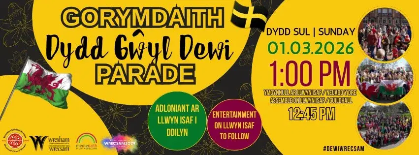 Gorymdaith Dydd Gŵyl Dewi Wrecsam | St David's Day Parade