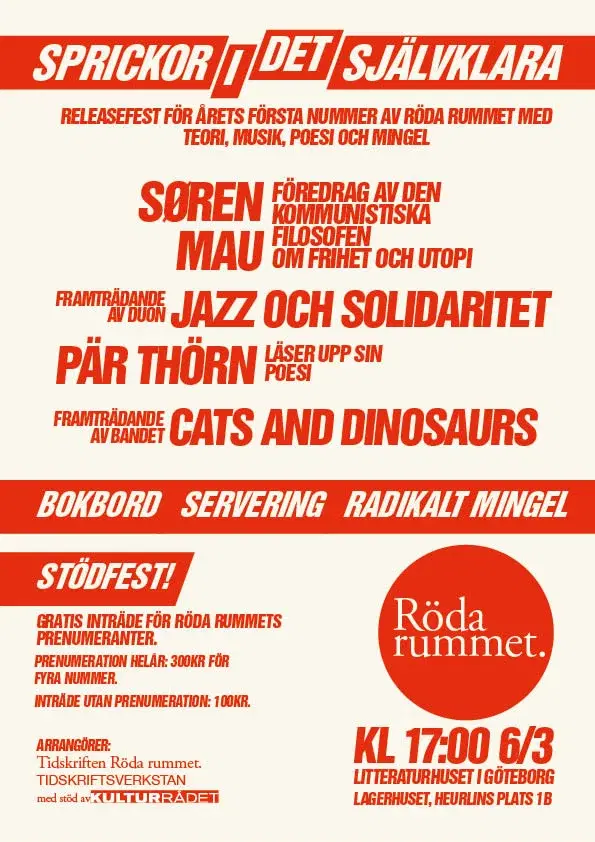 Release- och stödfest för Röda rummet