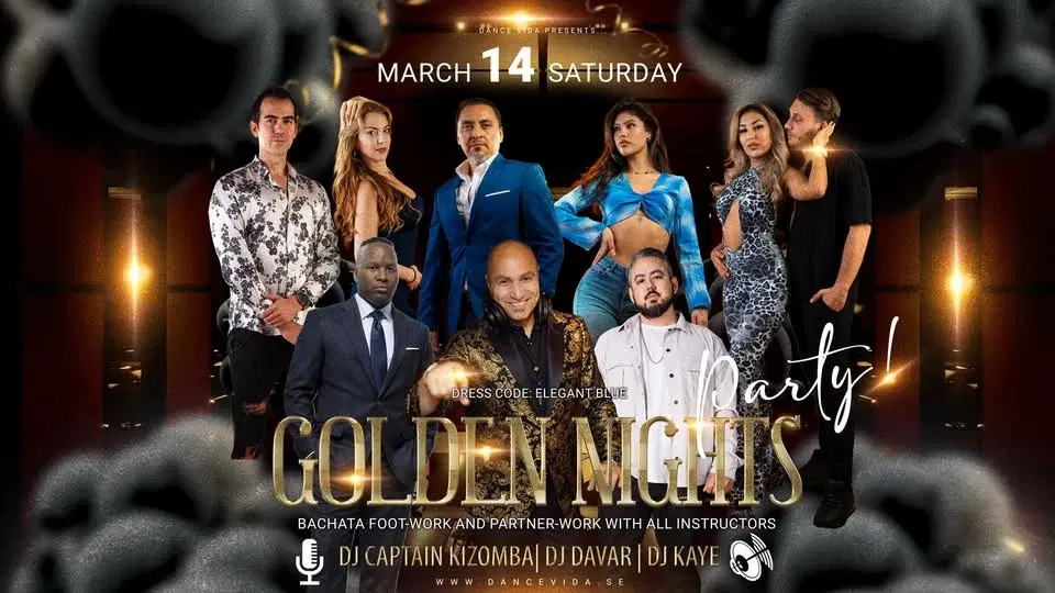 ✨ GOLDEN NIGHTS PARTY at Dance Vida ✨ 3 Floors Salsa Bachata Kizomba