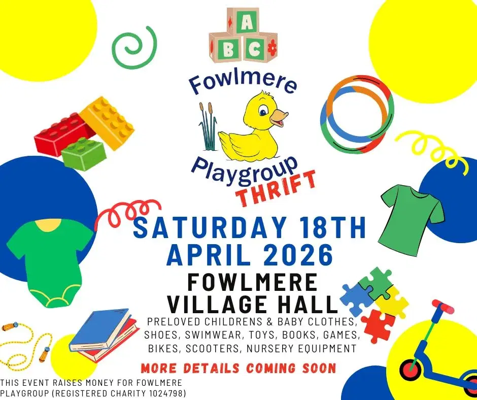 Fowlmere Playgroup Thrift- April 2026