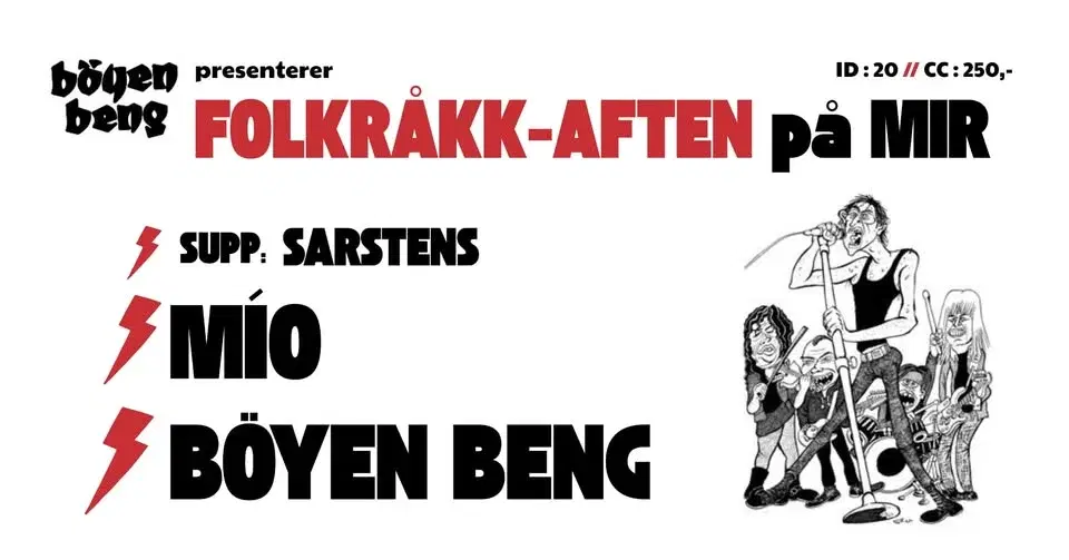 Böyen Beng presenterer FOLKRÅKK-aften på MIR: MÍO + Böyen Beng // supp: Sarstens