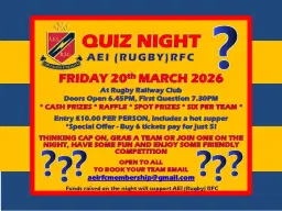 AEI (Rugby) RFC QUIZ NIGHT