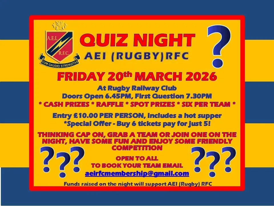 AEI (Rugby) RFC QUIZ NIGHT