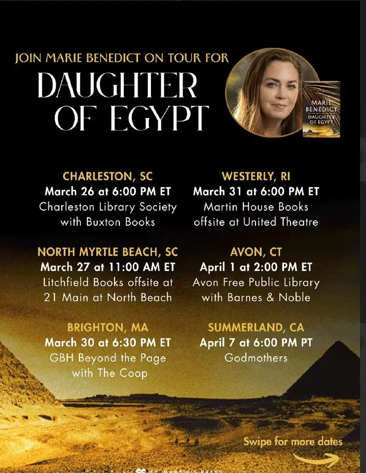 Marie Benedict: Daughter of Egypt (Ticketed Event/Friends Fundraiser)
