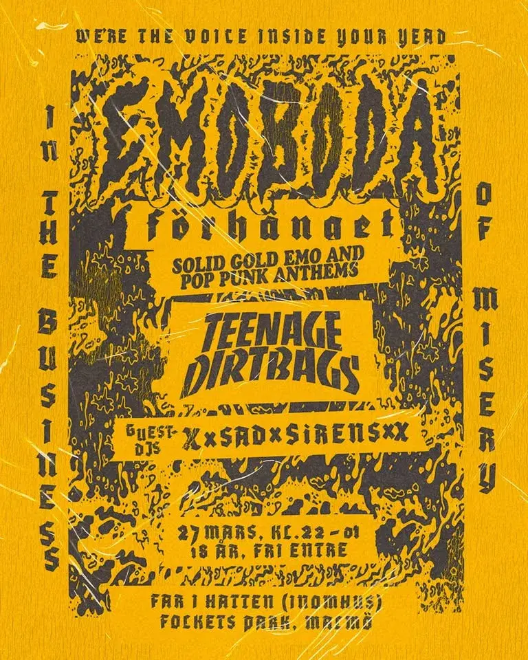 Emobodaförhänget på Far i Hatten med Teenage Dirtbags & XxSADxSiRENSxX