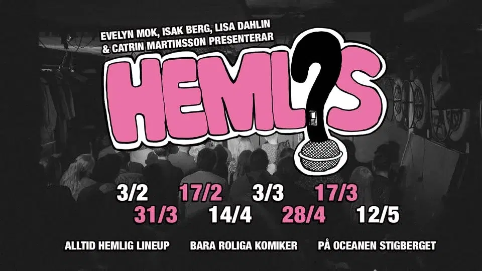 HEMLIS COMEDY VÅREN 2026 PÅ OCEANEN STIGBERGET