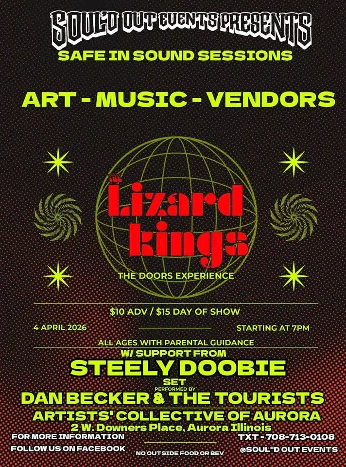 LIZARD KINGS (doors) + STEELY DOOBIE (Dan Becker & the Tourists) Presented by Soul'd Out Events