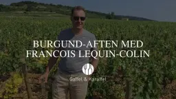 Produsentbesøk fra Burgund: François Lequin-Colin