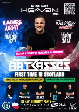 DzieĆ Kobiet!! Dj ARTBASSES!! The Priory Aberdeen!! đ„đ„đ„