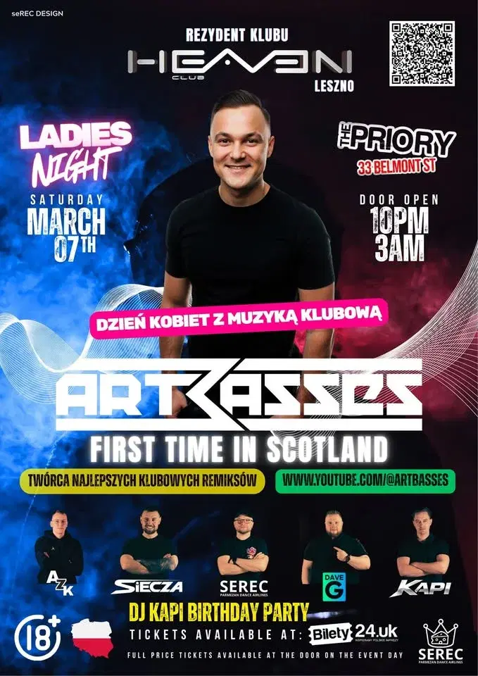 Dzień Kobiet!! Dj ARTBASSES!! The Priory Aberdeen!! 🔥🔥🔥