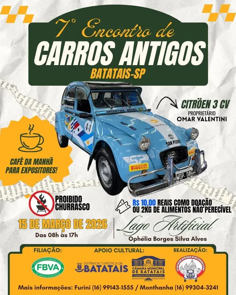 7° encontro de carros antigos e especias de Batatais