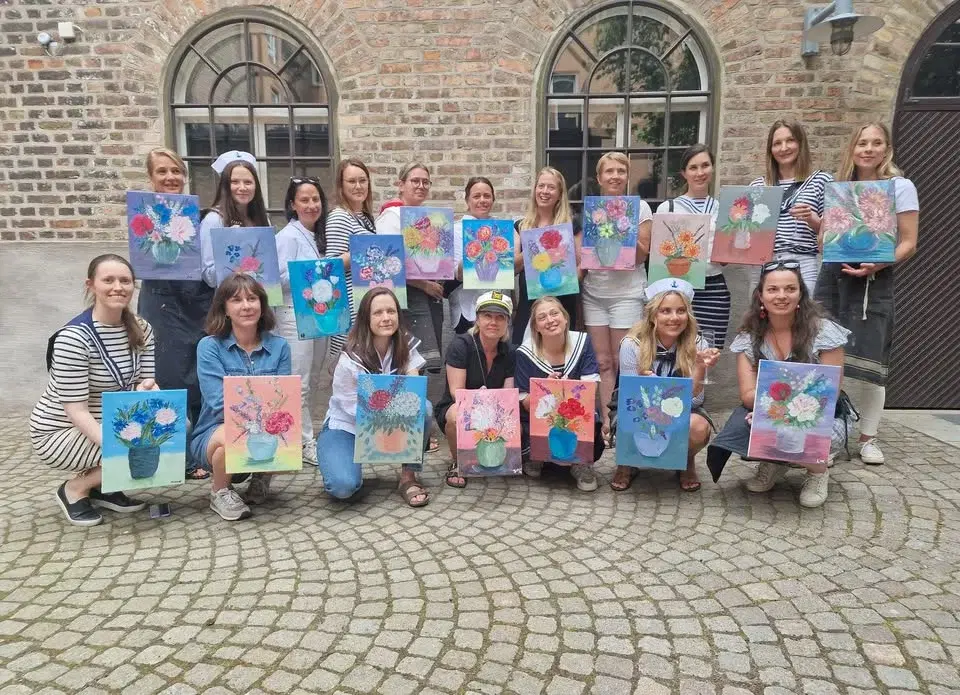 Sip and Create: Flower Bouquet Painting at Hansa