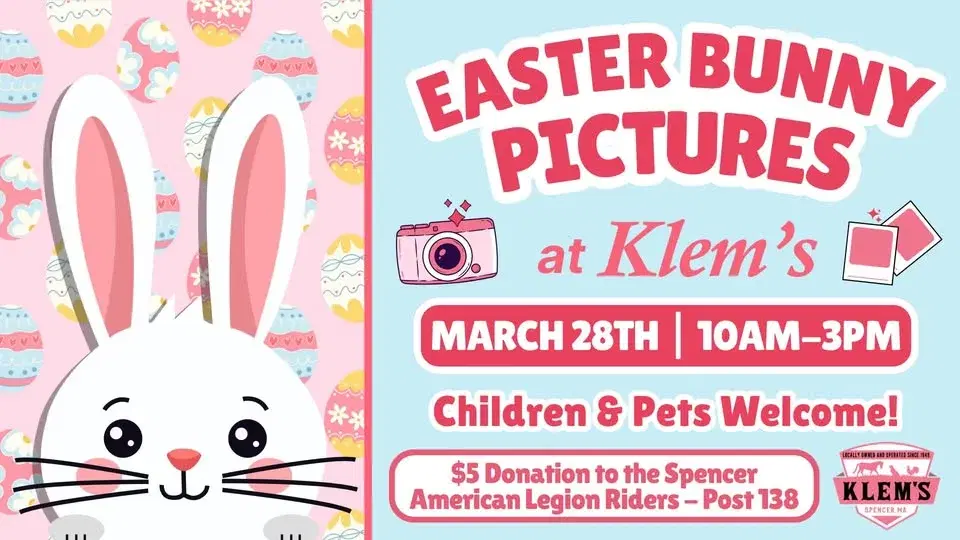 Easter Bunny Pictures at Klem's!