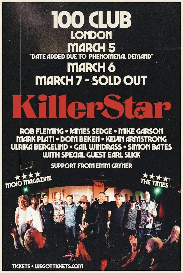 KillerStar at The 100 Club, March 6th 2026