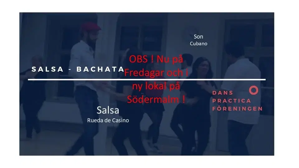 Socialdans Salsa/Bachata - Ny Lokal på Södermalm