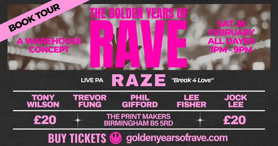 The Golden Years Of Rave Warehouse and Book Tour Party