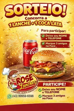 Sorteio Rose lanches