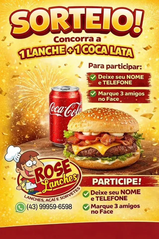 Sorteio Rose lanches