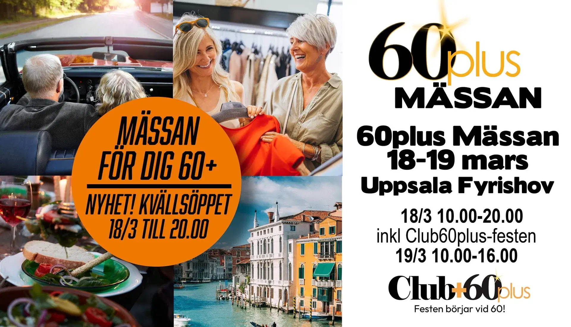60plus Mässan Uppsala + Club60plus - Festen börjar vid 60