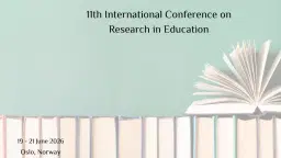 11th International Conference on Research in Education