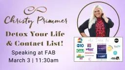 FAB Luncheon | Christy Primmer | Detox Your Life & Contact List