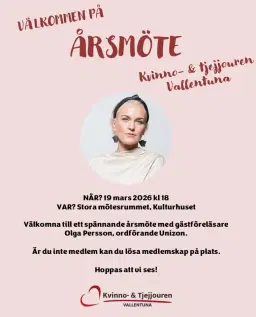 Ă
rsmöte Kvinno- & Tjejjouren Vallentuna