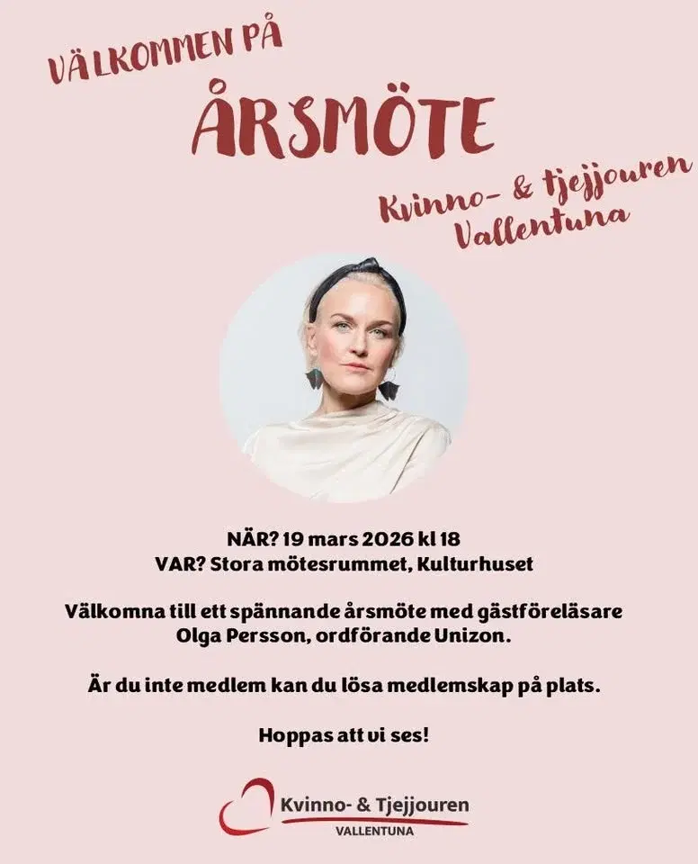 Årsmöte Kvinno- & Tjejjouren Vallentuna