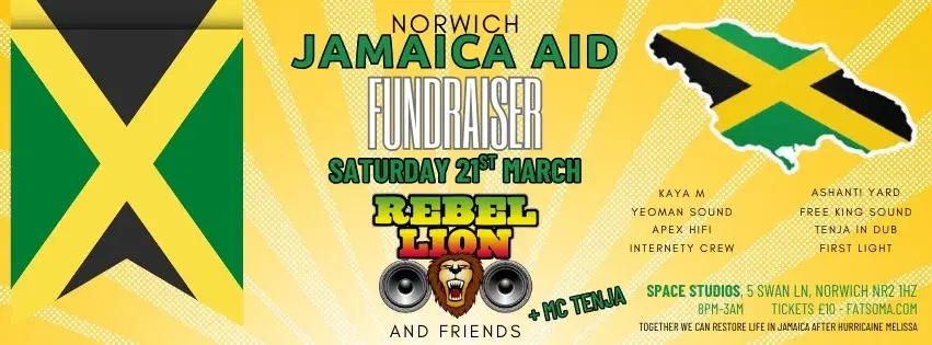 Norwich Jamaica Aid FUNdraiser with Rebel Lion and Friends