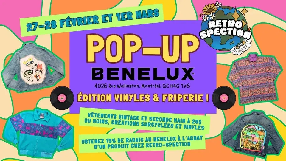 Pop-Up Retro-Spection Édition Vinyles et Friperie au Benelux de Verdun !!!