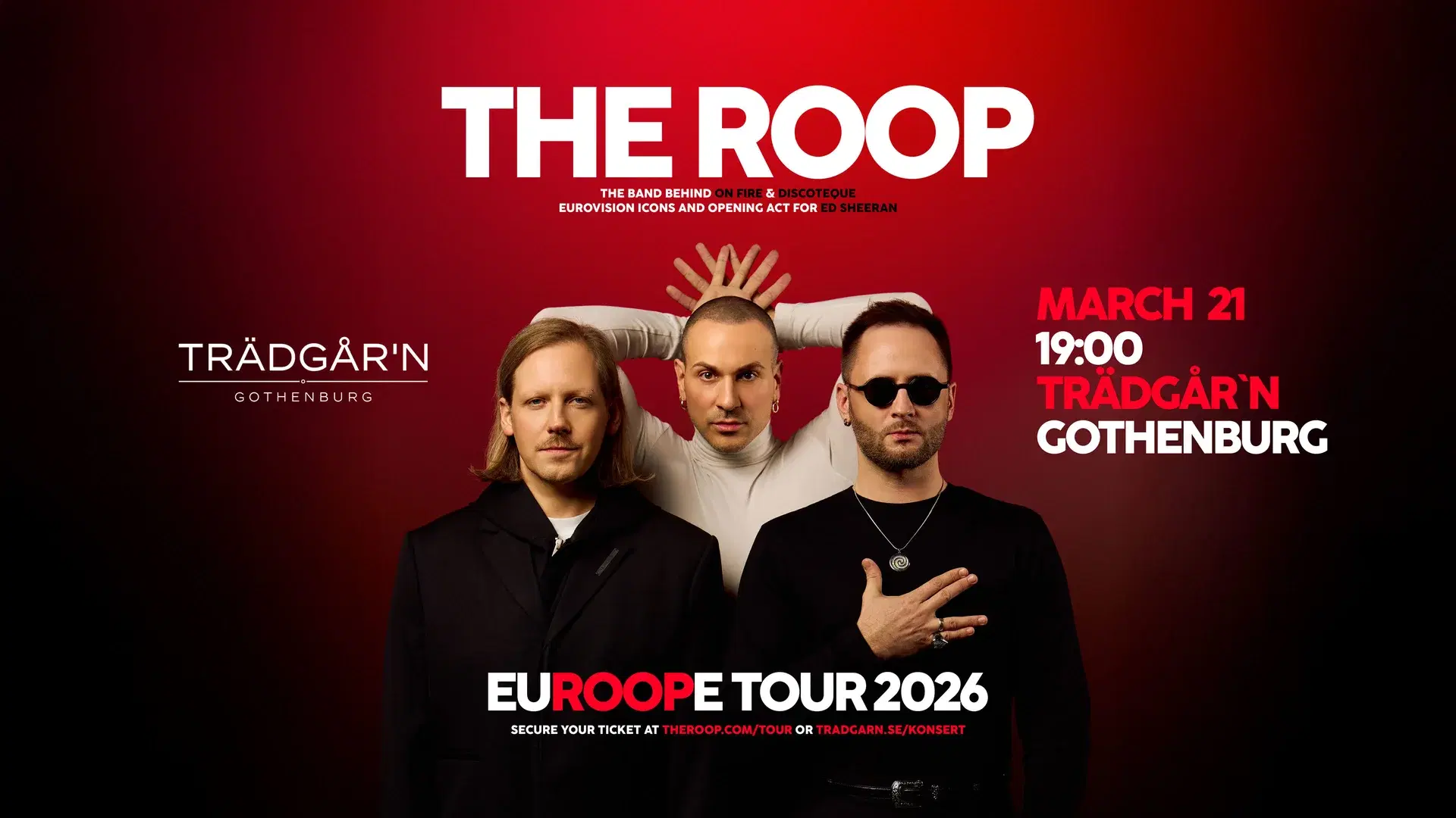 THE ROOP - 21 MARS - TRÄDGÅR'N STUDIO LIVE