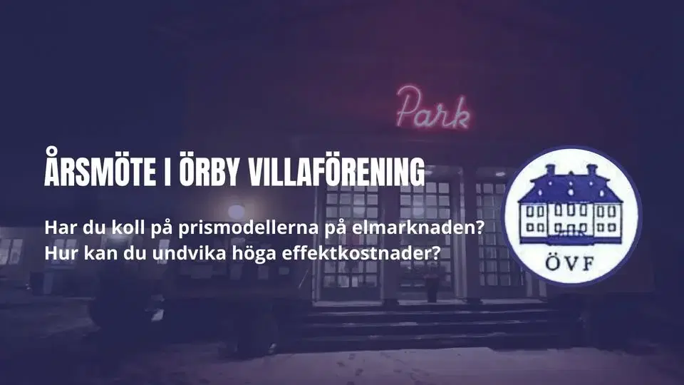 Årsmöte Örby Villaförening med föredrag om elmarknaden