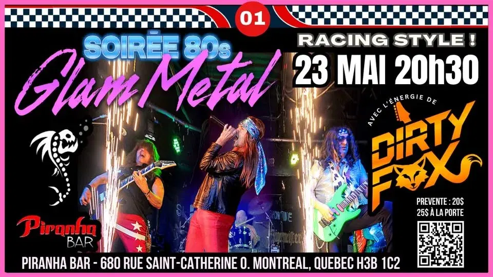 Soirée 80s Racing Glam Metal à Montréal !