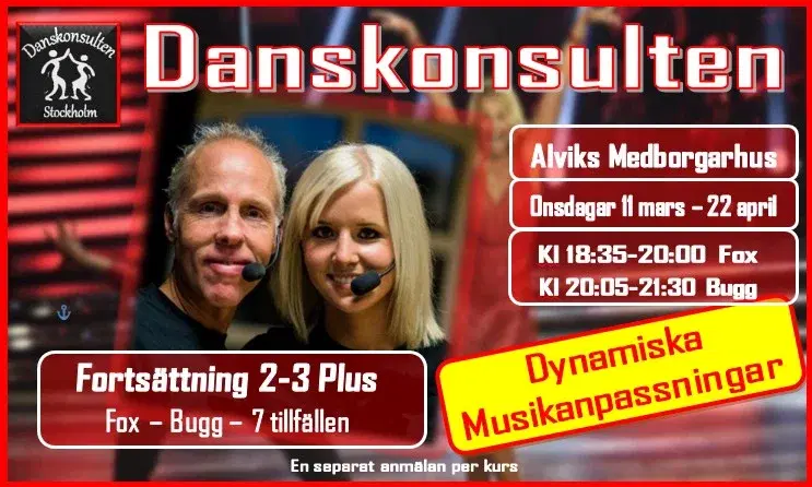 11/3 Fox & Bugg Fortsättning 2-3 PLUS med Danskonsulten / Alviks Medborgarhus / Kursomgång 2