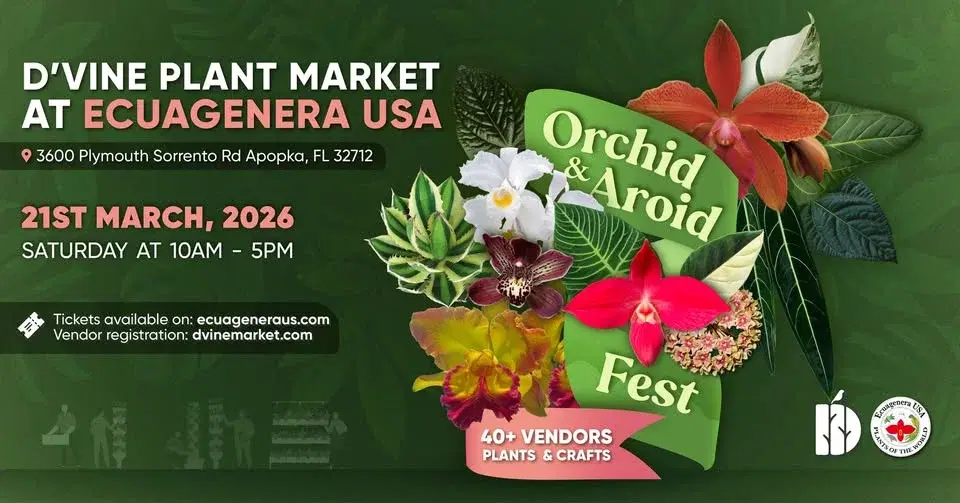 "ORCHID & AROID FEST" D'vine Plant Market at Ecuagenera USA
