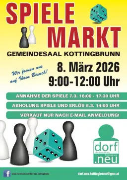 SPIELEMARKT am 08.03.206 im Gemeindesaal Kottingbrunn