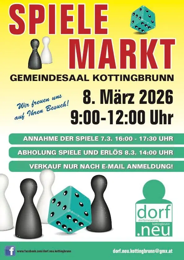 SPIELEMARKT am 08.03.206 im Gemeindesaal Kottingbrunn
