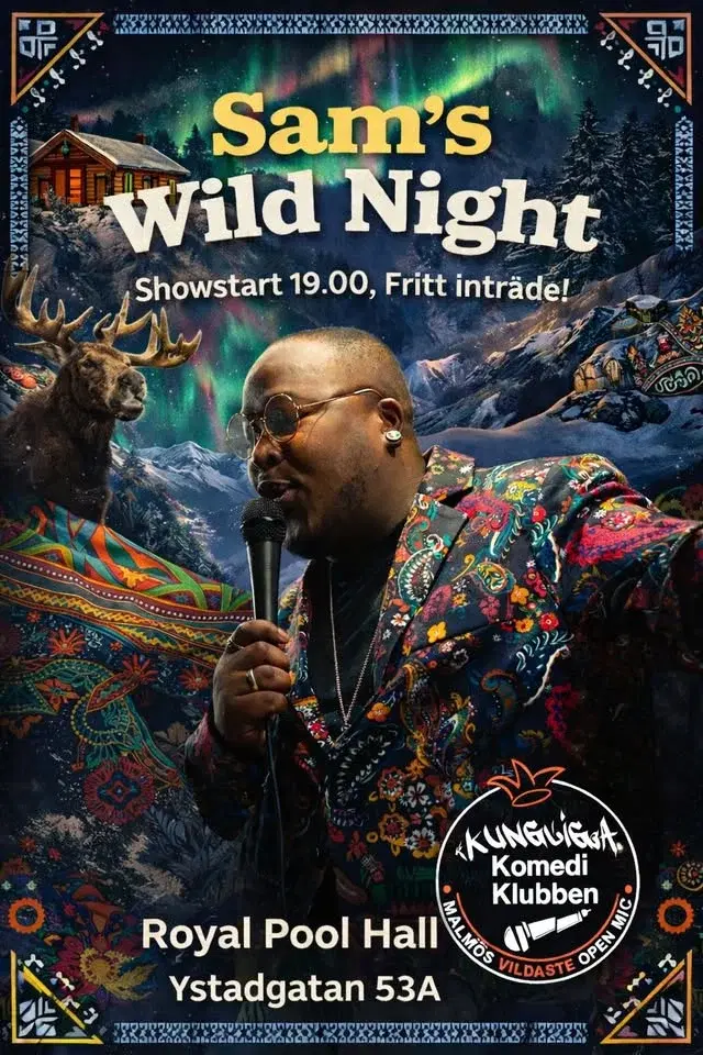 Sam's Wild Night Stand Up Comedy- Fritt inträde