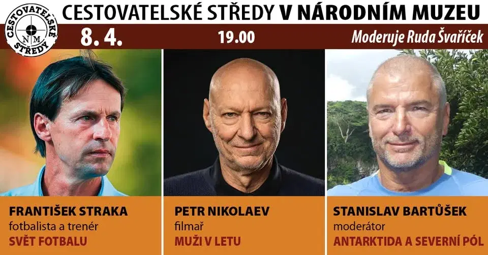 Cestovatelské středy v NM: Straka, Nikolajev, Bartůšek