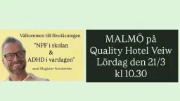 Föreläsning med Magister Nordström i MALMÖ