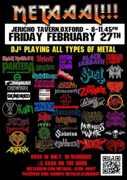 METAAAL!!! Heavy Metal Club Night at Jericho Tavern FEBRUARY 27th