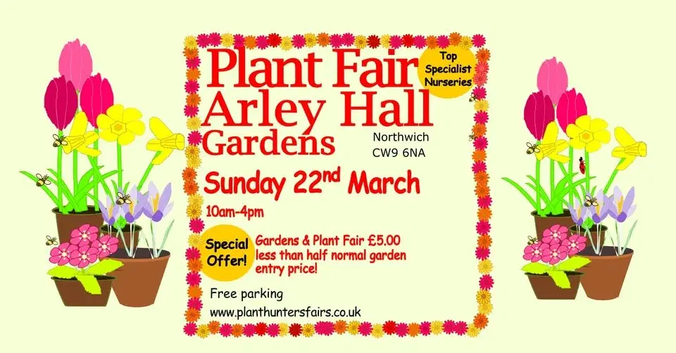 Spring Plant Hunters' Fair at Arley Hall & Gardens on Sunday 22 March