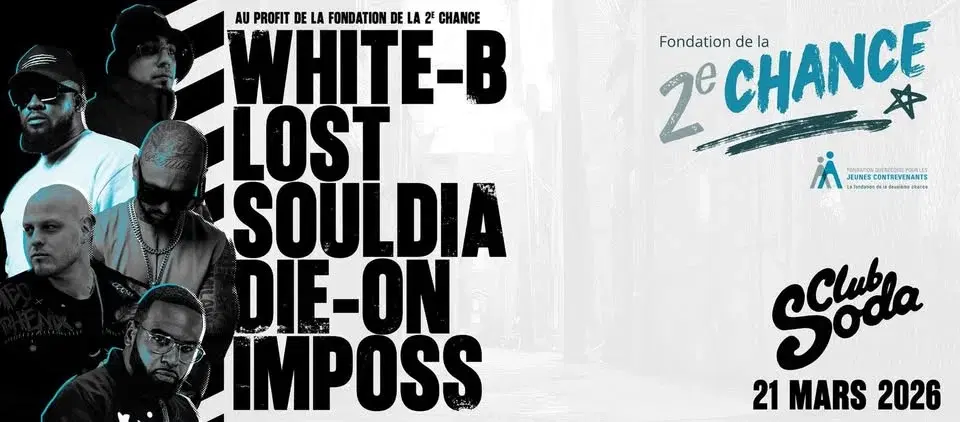 Die-On, Imposs, Lost, Souldia et White B à Montréal | Spectacle Bénéfice
