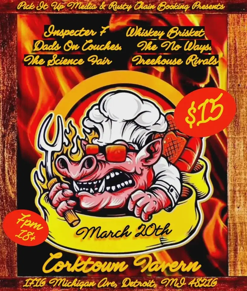 Whiskey Brisket & Inspecter 7 w/ Dads On Couches, The No Ways, The Science Fair, & Treehouse Rivals