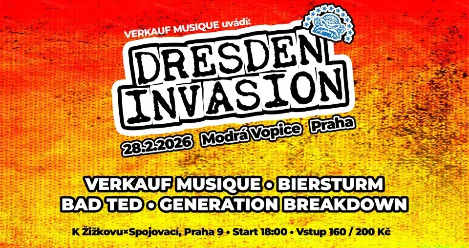 Verkauf Musique: DRESDEN INVASION | Modrá Vopice - Praha