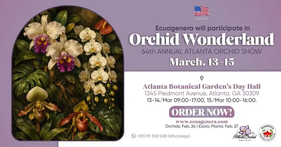 Ecuagenera will participate in "Orchid Wonderland" 64th Annual Atlanta Orchid Show