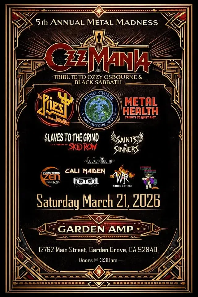 Ozzy Osbourne, Judas Priest, Queensryche, Skid Row, Quiet Riot, Iron Maiden, Bush, Tool tributes - Metal March Madness