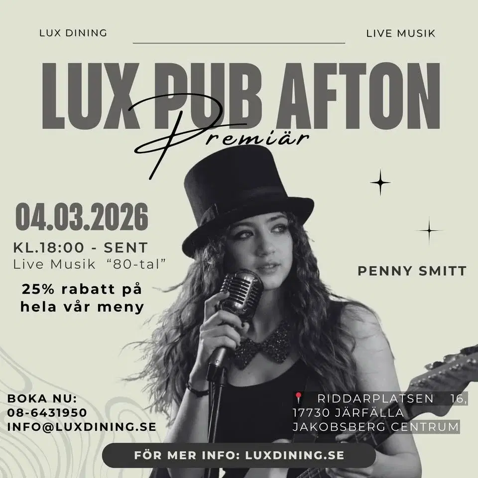 PREMIÄR – LUX Pub Afton! 🎶🍻✨