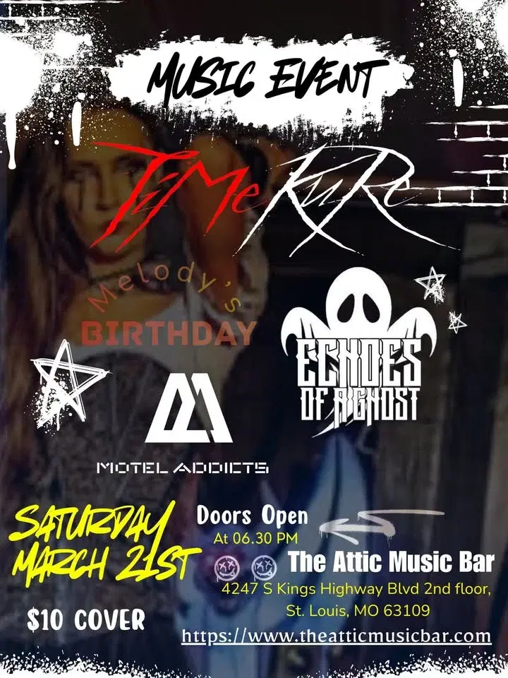 TiMe KuRe Melody BDay Hardcore Party w/ Motel Addicts and Echos of a Ghost at The Attic