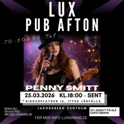 LUX PUB AFTON - Med Penny Smitt ”70-, 80- och 90-tal” 🍸🎶🎸