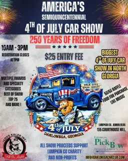 4th of July Car Show (Charity Fundraiser) ~ Dahlonega Independence Day Celebration